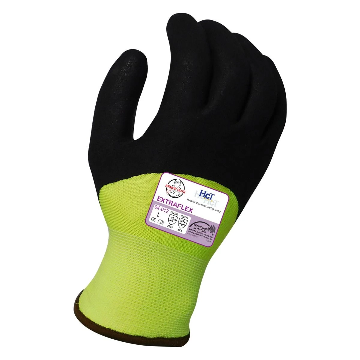 Armor Guys 04-012 Extraflex Acrylic Fleece Lined Hivis Yellow Nylon Glove 3/4 Dip HCT Latex Foam 1 Armor Guys 04-012 Extraflex Acrylic Fleece Lined Hivis Yellow Nylon Glove 3/4 Dip HCT Latex Foam