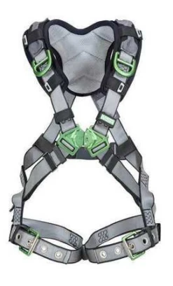 MSA 10194889 V-FIT Harness, Standard, Back D-Ring, Tongue Buckle Leg Straps, Shoulder Padding Standard Size