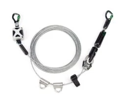 MSA 10219289 Temporary Cable Horizontal Lifeline For 2 Workers 60 Ft With Bypass Shuttles