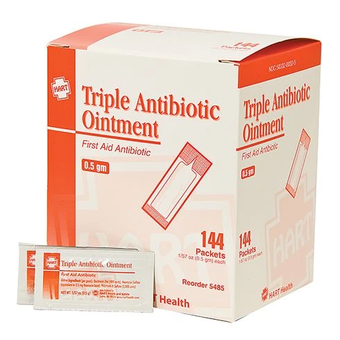 Hart Health 5485 Tribiotic, HART, Triple Antibiotic Ointment, 0.5 Gm Packets, 144/box 1 Hart Health 5485 Tribiotic, HART, Triple Antibiotic Ointment, 0.5 Gm Packets, 144/box