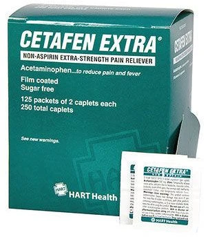 Hart Health 5577 Cetafen Extra, Non-aspirin, 125/2's Per Box, 250 Total Caplets, Industrial Packet 1 Hart Health 5577 Cetafen Extra, Non-aspirin, 125/2's Per Box, 250 Total Caplets, Industrial Packet