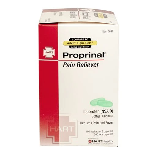 Hart Health 5697 Proprinal Softgel, Pain Reliever, 100/2's Per Box, 200 Total Gel Caps, Industrial Pack 1 Hart Health 5697 Proprinal Softgel, Pain Reliever, 100/2's Per Box, 200 Total Gel Caps, Industrial Pack