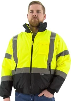 Majestic 75-1313 High Visibility Waterproof Jacket With Quilted Liner, ANSI 3, R, Yellow
