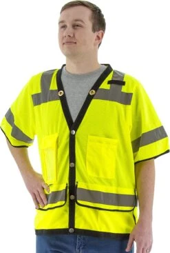 Majestic 75-3307 High Visibility Heavy Duty Mesh Vest, ANSI 3, R Hi-vis Yellow