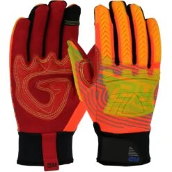 PIP 87840 Safety Rigger Synthetic Leather Reinforced Palm And Fabric Back - TPR Impact Protection Per 6 Pack