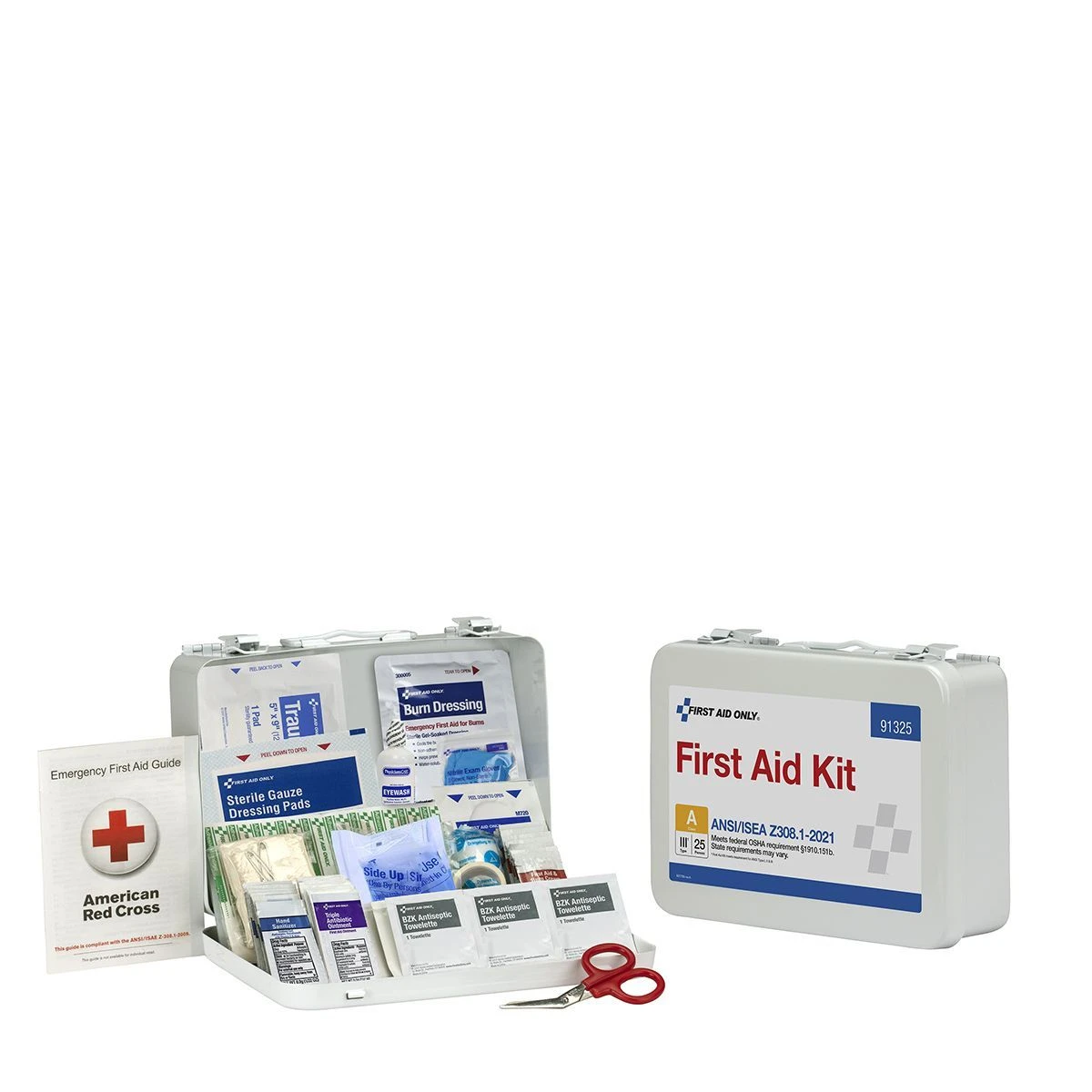 First Aid Only 91325 25 Person ANSI 2021 Class A Metal First Aid Kit 1 First Aid Only 91325 25 Person ANSI 2021 Class A Metal First Aid Kit