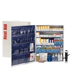 First Aid Only 91342 200 Person ANSI 2021 Class B 5 Shelf First Aid Cabinet With Meds