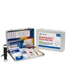 First Aid Only 91351 50 Person ANSI 2021 Class B Contractor Metal First Aid Kit