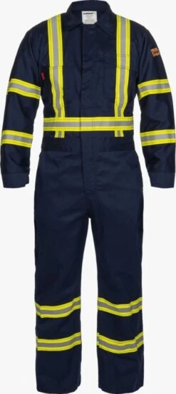 Lakeland C071RT 7 Oz. 88/12 Flame Retardant Cotton Coveralls With Reflective Trim