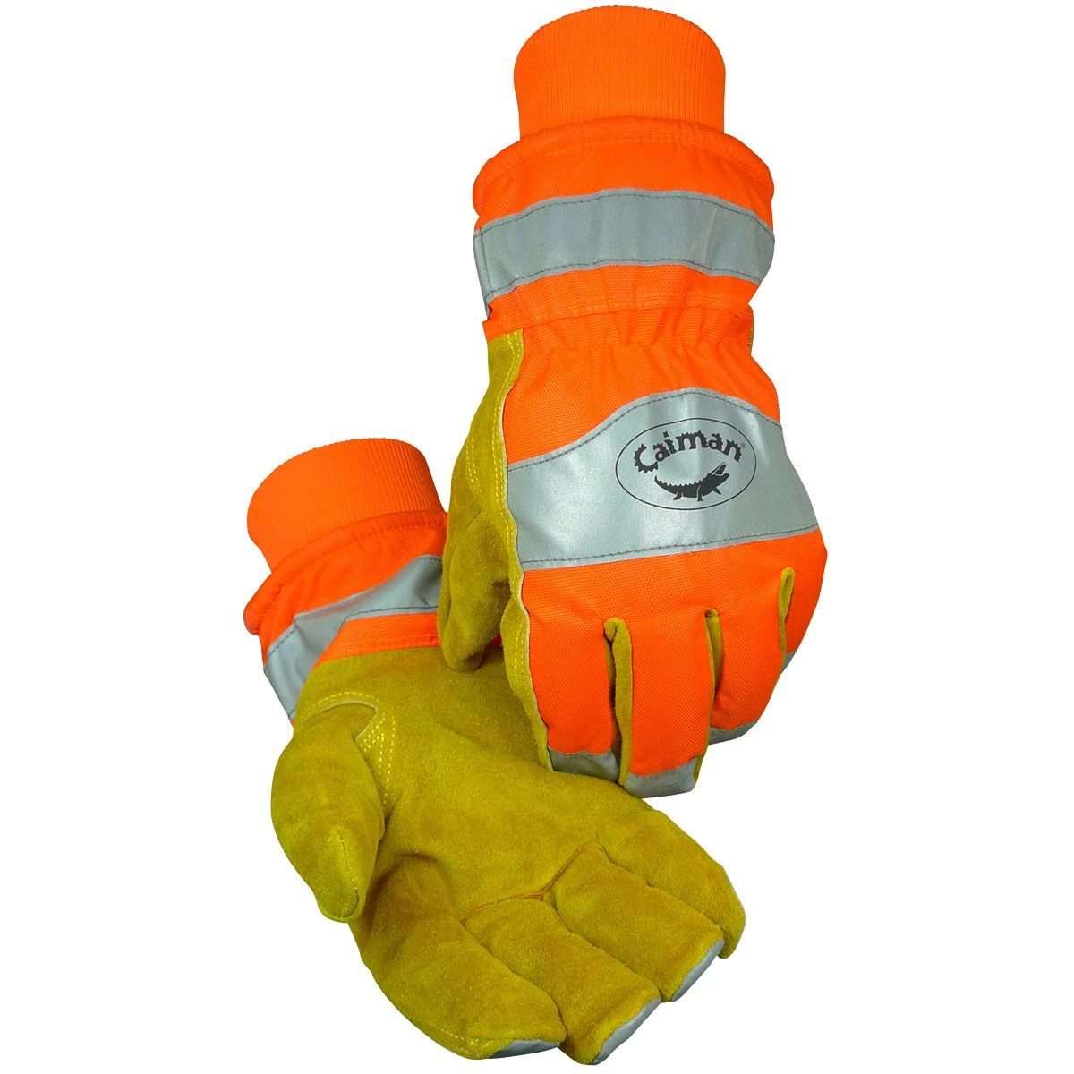 Caiman 1353 Heatrac Insulated Cowhide Leather Palm With HiVis Polyester Back Knit Wrist 1 Caiman 1353 Heatrac Insulated Cowhide Leather Palm With HiVis Polyester Back Knit Wrist