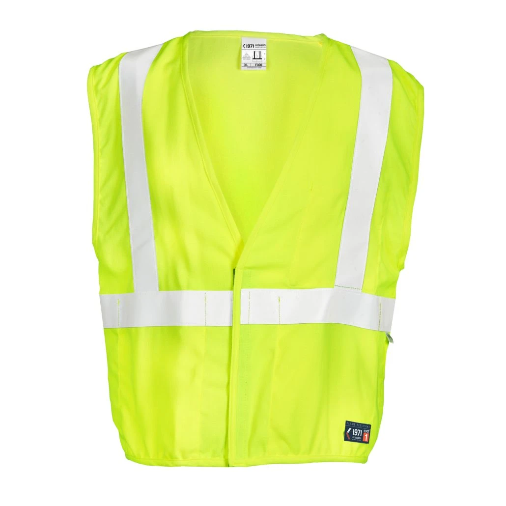 Kishigo F300 FR Classic Hi-Vis Lime Safety Vest 1 Kishigo F300 FR Classic Hi-Vis Lime Safety Vest