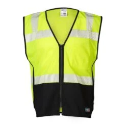 Kishigo FM410 Hi-Vis Lime FR Black Bottom Mesh Vest