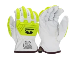 Pyramex GL3003CKB Premium Goatskin Leather Driver Para-Aramid A7 Cut Level 2 Impact Gloves (Dozen)