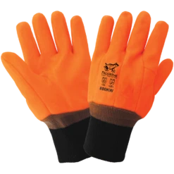 Global 880KW FrogWear Hi Vis Winter Double Coated PVC Chemical Gloves