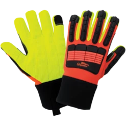 Global SG9954 Vise Gripster Hivis A2 Cut Cotton Impact Gloves