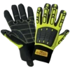 Global Glove SG9966 Vice Gripster A3 Cut HiViz Lime Impact Glove With Armortex Palm