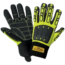 Global Glove SG9966 Vice Gripster A3 Cut HiViz Lime Impact Glove With Armortex Palm