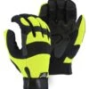 Majestic 2139HY Armor Skin Mechanics Glove With PVC Double Palm And Knit Back Hi Viz Yellow