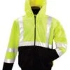 Kishigo JS102 Hi-Vis Lime Class 3 Hooded Full-Zip Sweatshirt