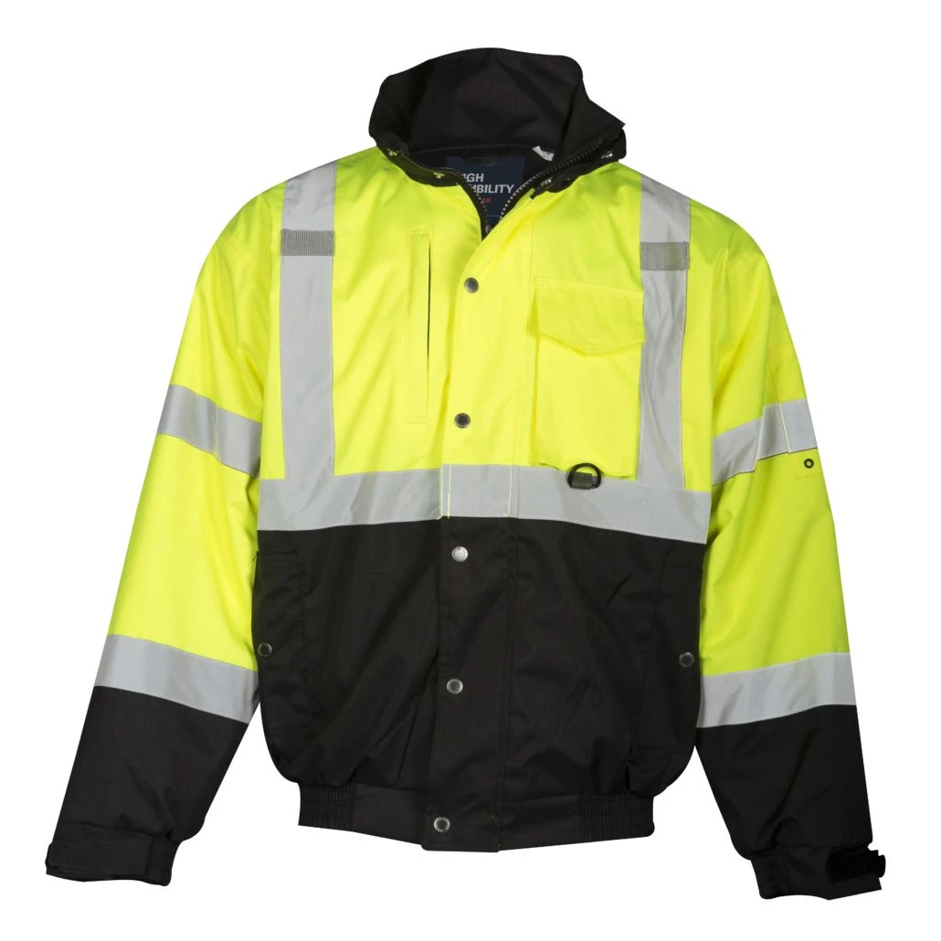 Kishigo JS130 Class 3 Hi-Vis Lime Ripstop Bomber Jacket 1 Kishigo JS130 Class 3 Hi-Vis Lime Ripstop Bomber Jacket