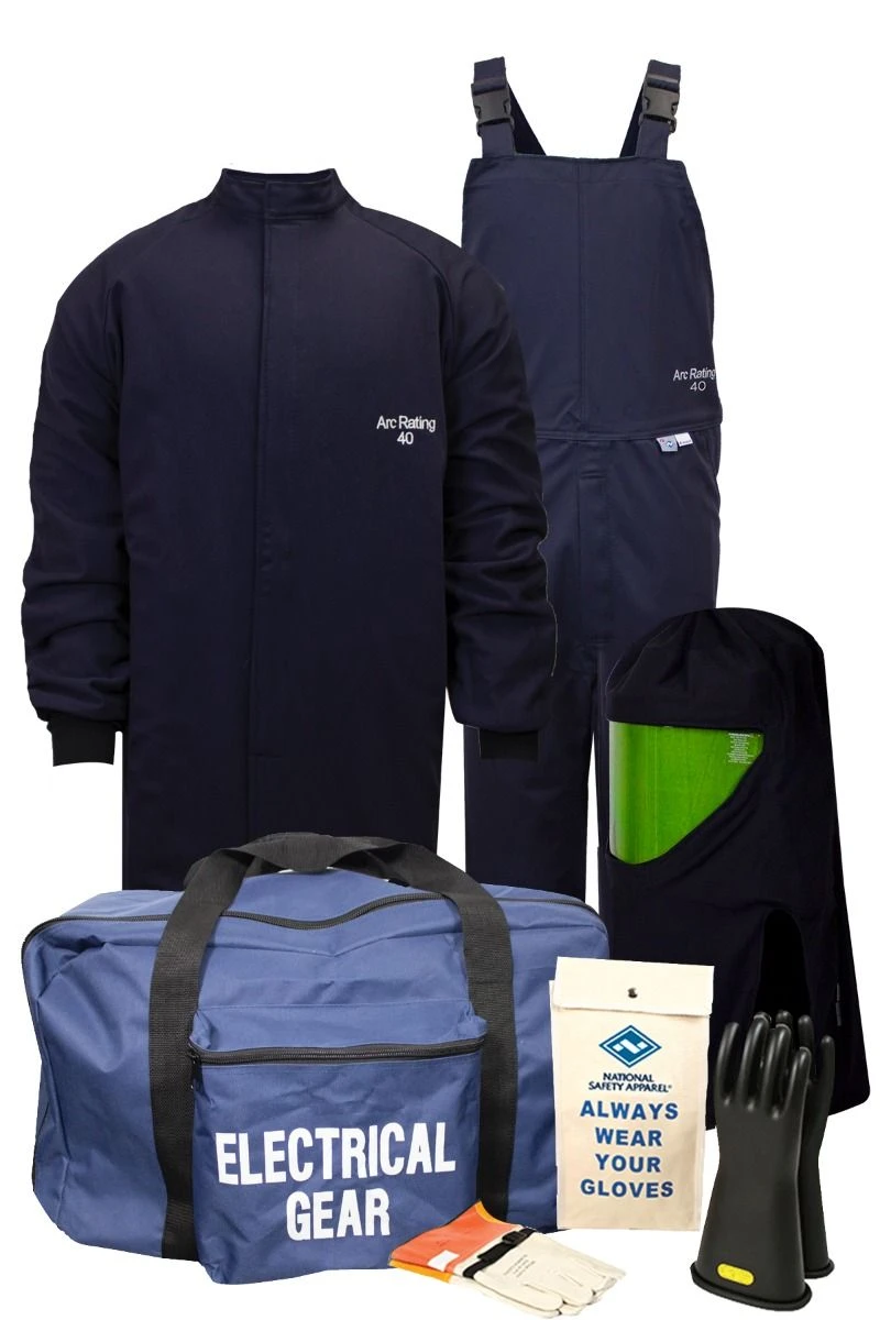 National Safety Apparel KIT4SC40 40 Cal Arcguard Compliance Arc Flash Kit With Short Coat Bib Overall 1 National Safety Apparel KIT4SC40 40 Cal Arcguard Compliance Arc Flash Kit With Short Coat Bib Overall