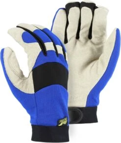 Majestic 2152TW Blue Winter Lined Bald Eagle Mechanic Pigskin Waterproof Glove