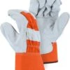 Majestic 2501CDP Orange Split Cowhide Leather Double Palm Work Gloves