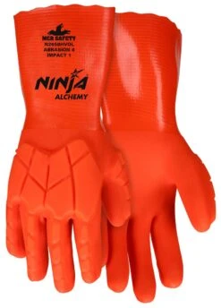 MCR N2658HVO Ninja Alchemy Hivis Orange Double Coated PVC Impact Glove