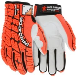 MCR PD2910 Predator A5 Cut Hivis Mechanics Leather Impact Glove With D3O
