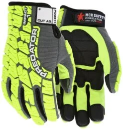 MCR PD2911 Predator A5 Cut Hivis Mechanics Synthetic Leather Impact Glove