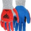 MCR UT1951 Ultratech A4 CutPro Hivis Red Mechanics Impact Glove With Blue Latex Palm