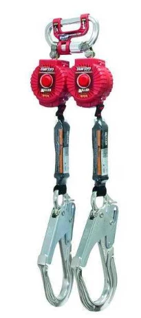 Miller By Honeywell MFLC-12-Z7/6FT 6' Twin Turbo Fall Protection Systems With G2 Connector & Aluminum Locking Rebar Hooks