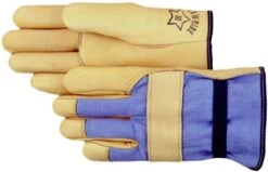 North Star Soft Tan Leather Gloves W/Canvas Back 420