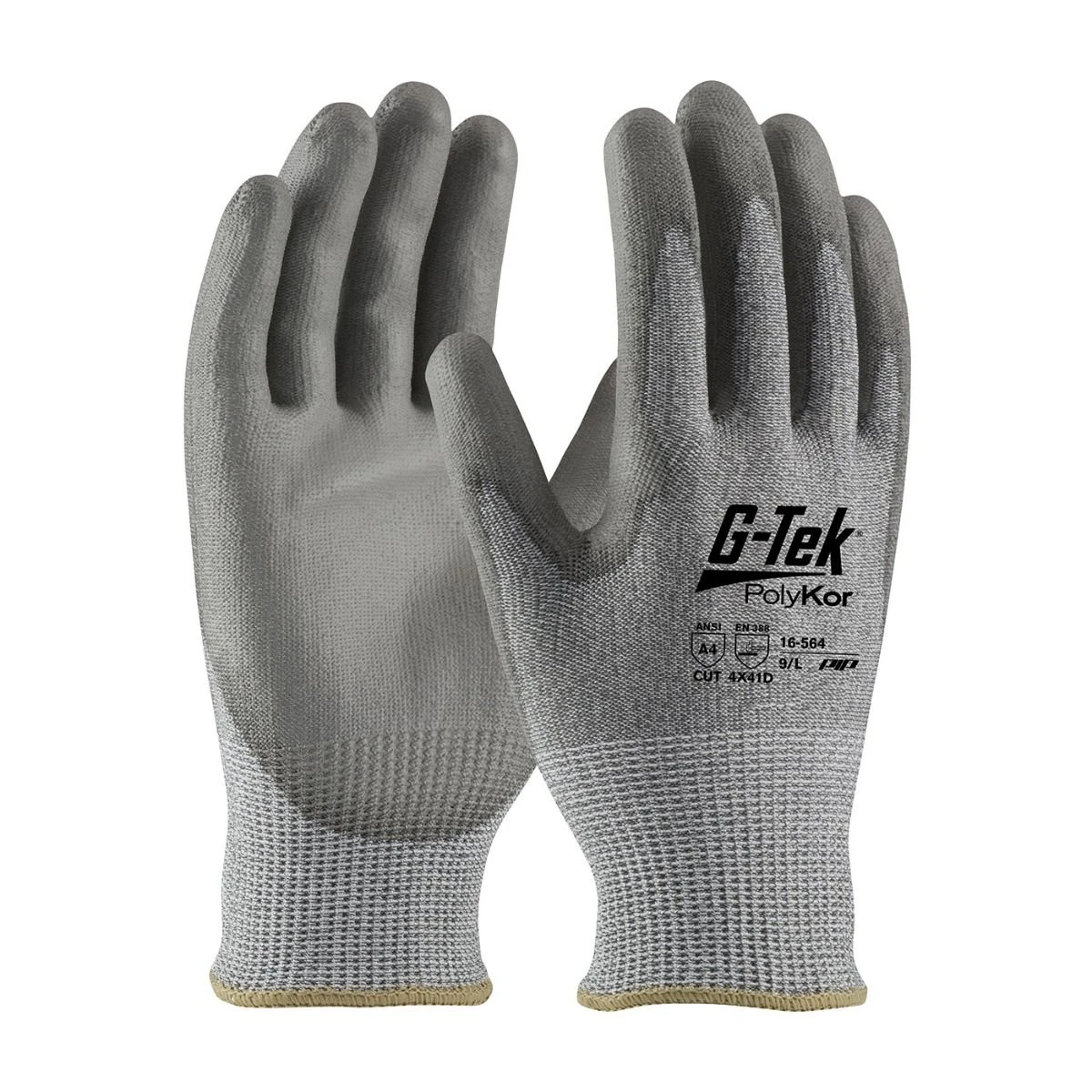 PIP 16-564 G-TEK Gray PolyKor Blended Glove With Polyurethane Grip 1 PIP 16-564 G-TEK Gray PolyKor Blended Glove With Polyurethane Grip