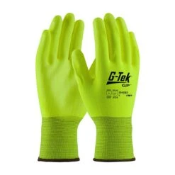 PIP 33-425LY G-Tek GP Hivis Lime Polyester Glove With PU Palm