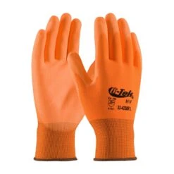 PIP 33-425OR G-Tek GP Hivis Orange Polyester Glove With PU Palm