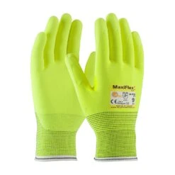 PIP 34-8743FY Hi Vis Yellow Maxiflex Cut Resistant 3 W/ Nitrile Microfoam Grip