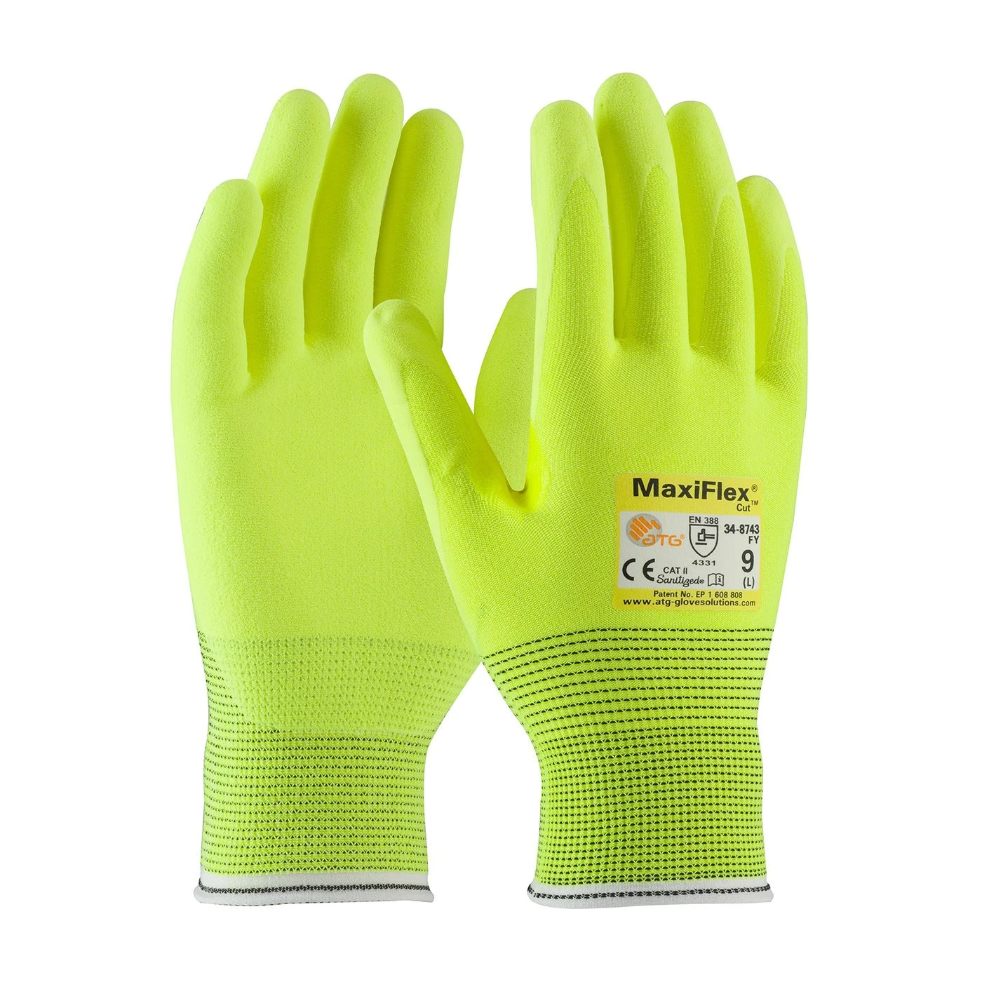 PIP 34-8743FY Hi Vis Yellow Maxiflex Cut Resistant 3 W/ Nitrile Microfoam Grip 1 PIP 34-8743FY Hi Vis Yellow Maxiflex Cut Resistant 3 W/ Nitrile Microfoam Grip