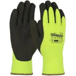PIP 41-1405 Powergrab Thermo A2 Hivis Yellow Acrylic Terry Glove Latex MicroGrip