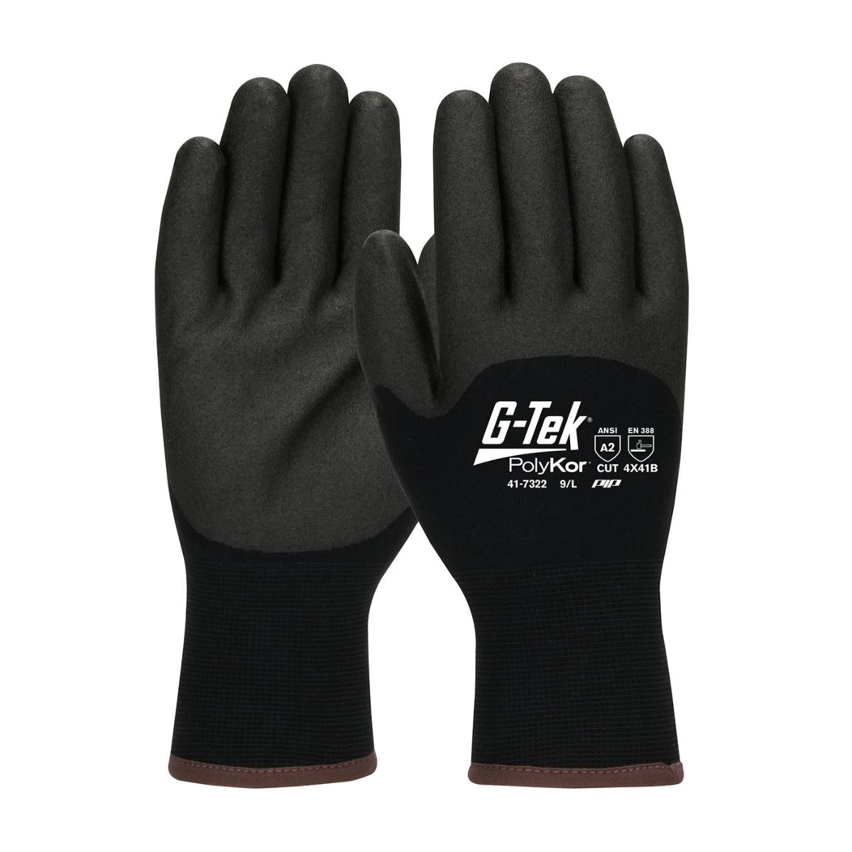 PIP 41-7322 G-Tek Black Acrylic Lined Polykor A2 Glove PVC Coated 1 PIP 41-7322 G-Tek Black Acrylic Lined Polykor A2 Glove PVC Coated