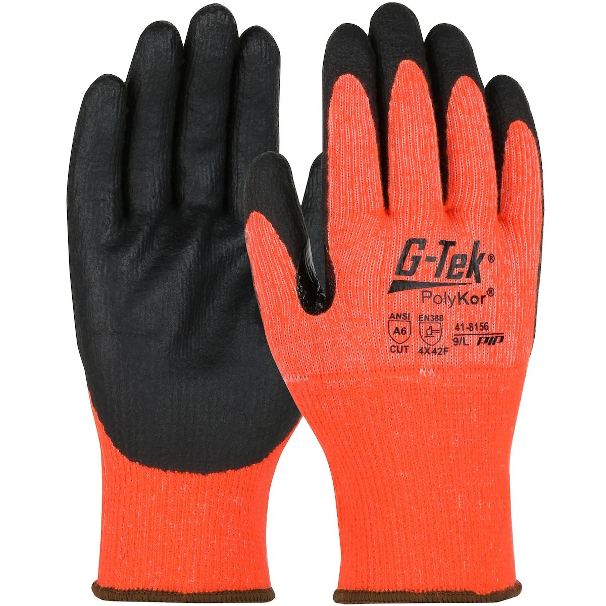 PIP 41-8156 G-Tek Polykor A6 Cut Hivis Orange Touchscreen Glove Nitrile MicroGrip 1 PIP 41-8156 G-Tek Polykor A6 Cut Hivis Orange Touchscreen Glove Nitrile MicroGrip