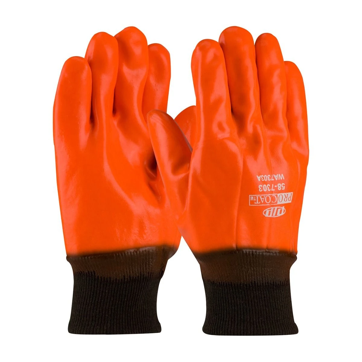 PIP 58-7303 Procoat Insulated And Waterproof PVC Dipped Glove Smooth Finish Knit Wrist 1 PIP 58-7303 Procoat Insulated And Waterproof PVC Dipped Glove Smooth Finish Knit Wrist