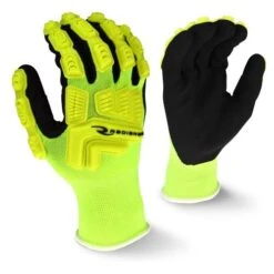 Radians RWG21 Abrasive Resistant Hi Viz Impact Nitrile Glove