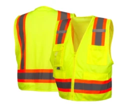Pyramex RVZ2410CP Type R - Class 2 Hi-Vis Lime Safety Vest
