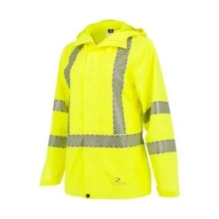 Radians RW12L-3ZGR Ladies Hi-Vis Lime Green Lightweight Rain Jacket