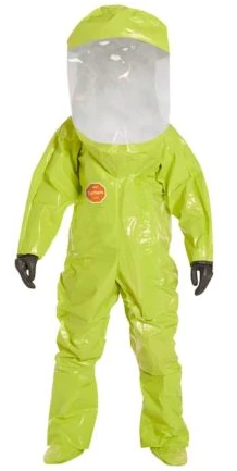 DuPont TK587SLY Tychem 10000 Encapsulated Training Suit. Expanded Back, Rear Entry.