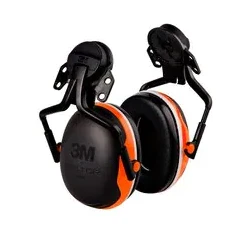 3M PELTOR X4P5E-OR Hard Hat Attached Electrically Insulated Earmuffs NRR 25 DB Orange